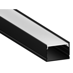 Aluminum profile for LED strip AL-113 2 meters black surface mounted LEDUA