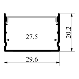 Aluminum profile for LED strip AL-113 2 meters black surface mounted LEDUA