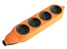 Orange block 4 sockets 10A/250V, 2.1A, without grounding. / LMK75003 Max.2500W orange Lemanso