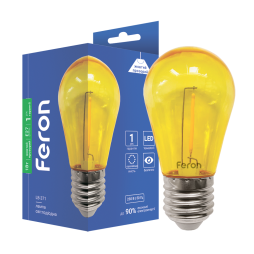 LED decorative lamp Feron LB-371 1W E27 yellow transparent