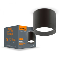 VIDEX lamp IP44 for GX53 surface-mounted lamp Black VL-SPF19A-B