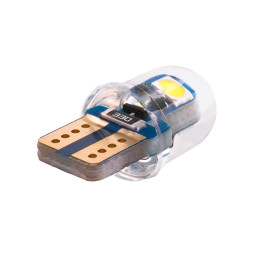 LED car lamp T10-3030-2smd silicone 1W white 12V LEDUA
