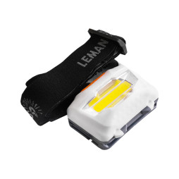 Flashlight COB on the head white LMF47 plastic Lemanso