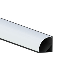 Aluminum profile for LED strip AL-53 2 meters black angular LEDUA