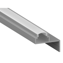 Aluminum profile for LED strip AL-116 2.97 meters gray surface-mounted, end-mounted LEDUA