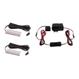 Set of LED lamps with manual switch for lighting furniture shelves 2pcs 220V blue light black wire LEDUA