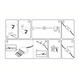 Set of LED lamps with manual switch for lighting furniture shelves 3pcs 220V white light black wire LEDUA