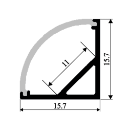 Aluminum profile for LED strip AL-53 2 meters anodized corner LEDUA