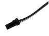 Black LED aluminum clip for lighting glass shelves 12V 0.24w warm white light, black wire LEDUA