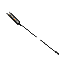 Black LED aluminum clip for glass shelf lights 12V 0.24w pink light, black wire LEDUA