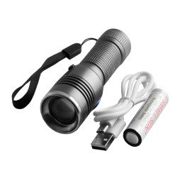 Lamp R841-XPE, 1x14500 (1xAA), micro USB battery, zoom, hand strap, Small Sun kit