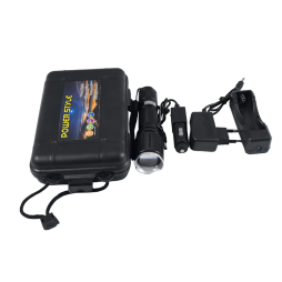 Lamp rechargeable 1860-T6, 1x18650, 220V charger, cigarette lighter