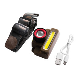 Headlamp 8808/6908-XPE+COB,built-in battery,micro USB battery,zoom,Box Police
