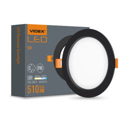 LED recessed round lamp 6W 5000K 220V Black (VL-DLBR-065B) VIDEX