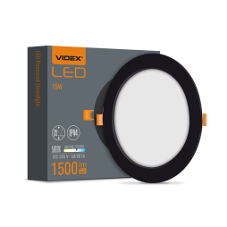 LED recessed round lamp 15W 5000K 220V Black (VL-DLBR-155B) VIDEX