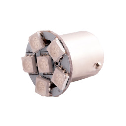 LED car lamp T25-5050-6SMD 1156 red 12V LEDUA