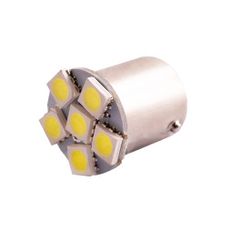 LED car lamp T25-5050-6SMD 1157 white 12V LEDUA