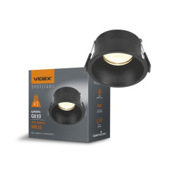 VIDEX GU10 recessed lamp lamp Round Black VL-SPF09R-B