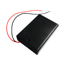 Battery case x3 "AA" with cover and ON-OFF switch, 64x48x19mm, wire (1-0977)