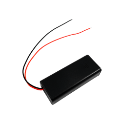 Battery case x2 "AAA" with cover and ON-OFF switch, 62x25x16mm, wire (1-0980)