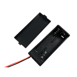 Battery case x2 "AAA" with cover and ON-OFF switch, 62x25x16mm, wire (1-0980)