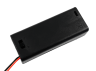 Battery case x2 "AAA" with cover and ON-OFF switch, 62x25x16mm, wire (1-0980)