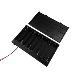 Battery case x8"AA" 1.5V with cover and ON-OFF switch, wire BH5-8003 (1-0986) Daier