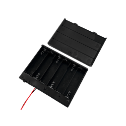 Battery case x6"AA" 1.5V with cover and ON-OFF switch, wire BH5-6003 (1-0987) Daier