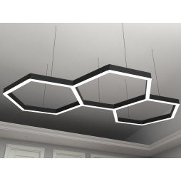 LED pendant lamp "Soty 3-23" 220V 170W 40000lm 6500k black, driver from outside LEDUA