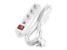 Extension cord white 3 x 5m with 2*USB (2100mA) with grounding 3x0.75mm max 2500W with button / LMK71001 Lemanso