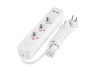 Extension cord white 3 x 3m with 2*USB (2100mA) with/grounding 3x0.75mm max 3500W with button / LMK71006 Lemanso