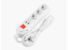Extension cord white 3 x 2m with 2*USB (2100mA) with grounding 3x0.75mm max 2500W with button / LMK71004 Lemanso