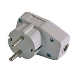 Plug with grounding + button blue / LMA003 Lemanso