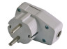 Plug with grounding + button blue / LMA003 Lemanso