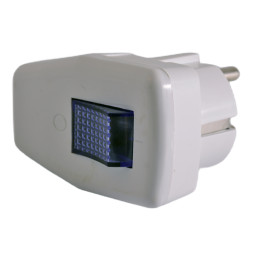 Plug with grounding + button blue / LMA003 Lemanso