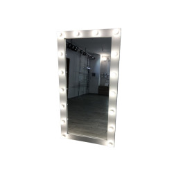 White makeup mirror, neutral 5watt bulbs, 16 220V LEDUA cartridges