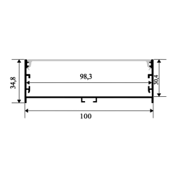Aluminum profile for LED strip AL-24 2 meters anodized surface hanging LEDUA
