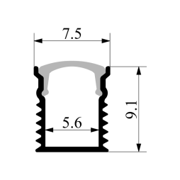 Aluminum profile for LED strip AL-04-2 2 meters anodized surface mounted LEDUA