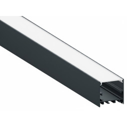 Aluminum profile for LED strip AL-84 2 meters RAL 7016 anthracite gray surface mounted, suspended LEDUA