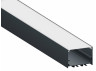 Aluminum profile for LED strip AL-137 2 meters RAL 7016 anthracite gray surface mounted suspended LEDUA