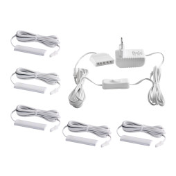 Set of LED lamps with manual switch for lighting furniture shelves 5pcs 220V blue light white wire LEDUA