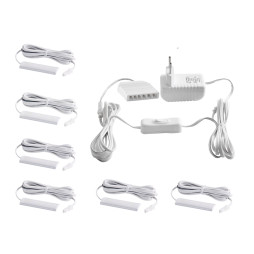 Set of LED lamps with manual switch for lighting furniture shelves 6pcs 220V blue light black wire LEDUA