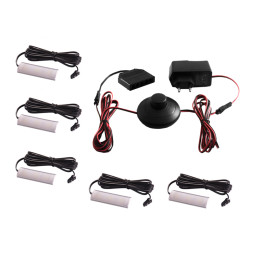 Set of LED lamps with foot switch for lighting furniture shelves 5pcs 220V white light white wire LEDUA