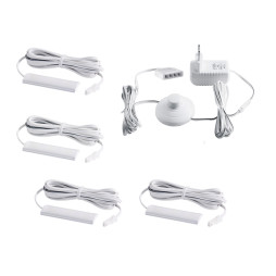 Set of LED lamps with foot switch for lighting furniture shelves 5pcs 220V blue light black wire LEDUA