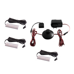 Set of LED lamps with foot switch for lighting furniture shelves 4pcs 220V white light black wire LEDUA