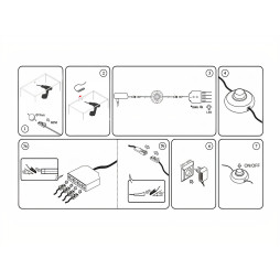 Set of LED lamps with foot switch for lighting furniture shelves 4pcs 220V white light black wire LEDUA