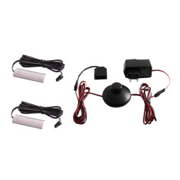 Set of LED lamps with foot switch for lighting furniture shelves 2pcs 220V white light black wire LEDUA