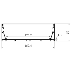Aluminum profile for LED strip AL-100 3 meters anodized suspended/surface-mounted LEDUA