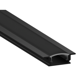 Aluminum profile for LED strip AL-01-1 2 meters black diffuser recessed LEDUA