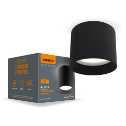 VIDEX GX53 surface-mounted lamp lamp Black VL-SPF15A-B